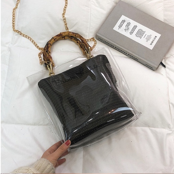 C'est la Vie Soho Bamboo Strap Straw Handbag - Picture 5 of 8